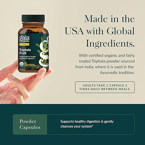 Miniatura 4 de Gaia Herbs Triphala Fruit - Apoya la salud digestiva - Limpia suavemente tu sistema - con fruta de Amla mirobalan bellérico y mirobalan chebúlico -