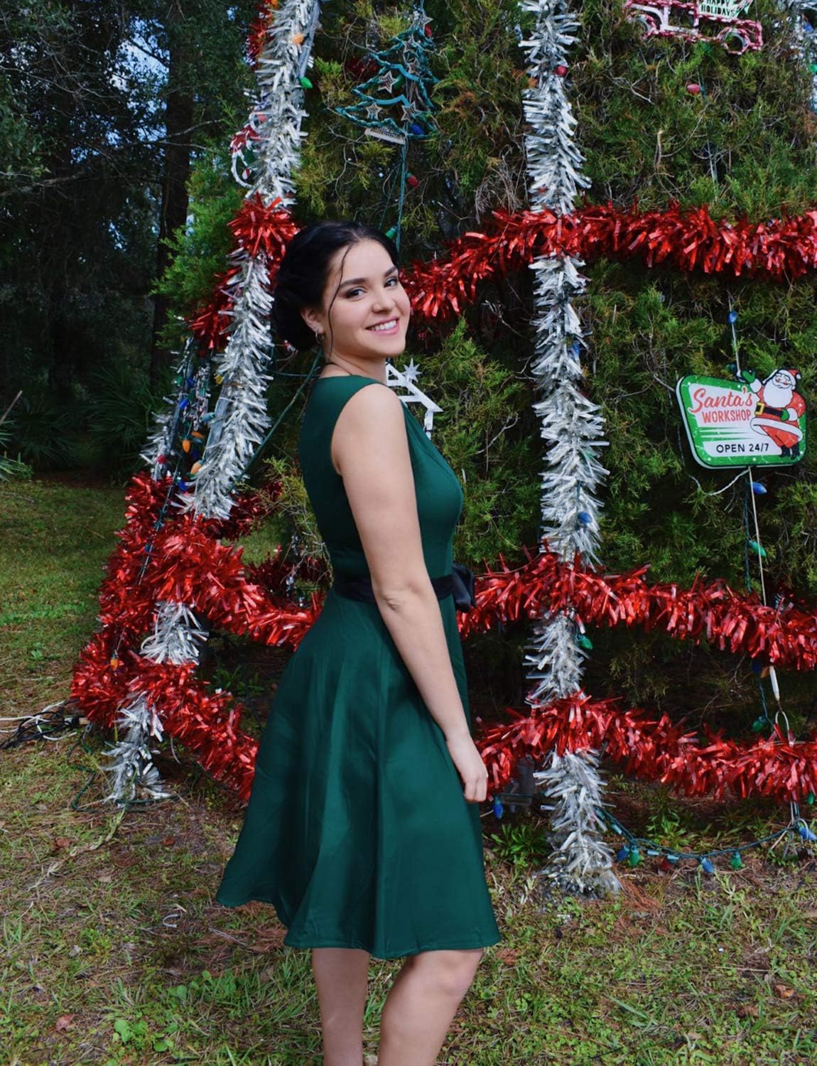 Gardenwed Women's Vintage Dress Sleeveless Cocktail 1950s Dresses Retro Tea Party Swing - Image 3