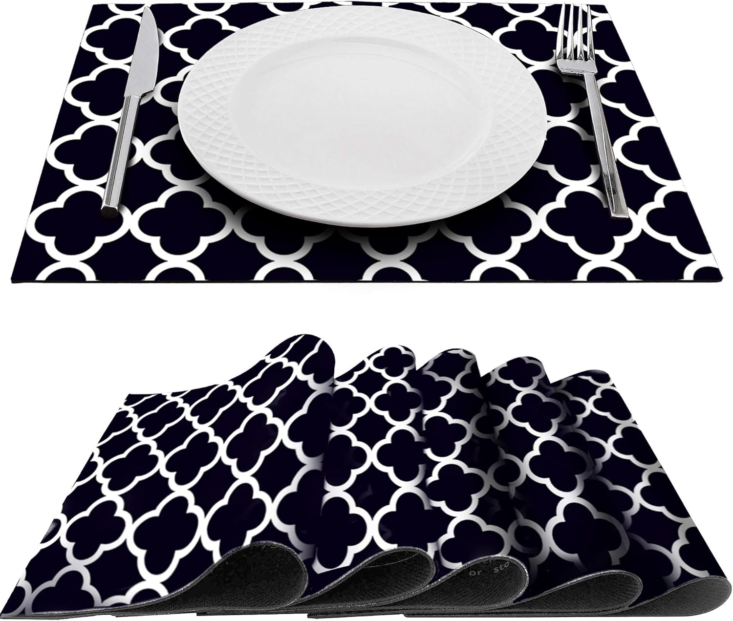 Prоmо 40% оƒƒ Trivetrunner: Decorative Modular Trivet Runner for Table (6 pcs Placemats) Extendable Hot Pad, X-Long Design, Heat-Resistant Surface,for Hot Plates, Pots, Dishes,Cookware, Kitchen (Black and White)
