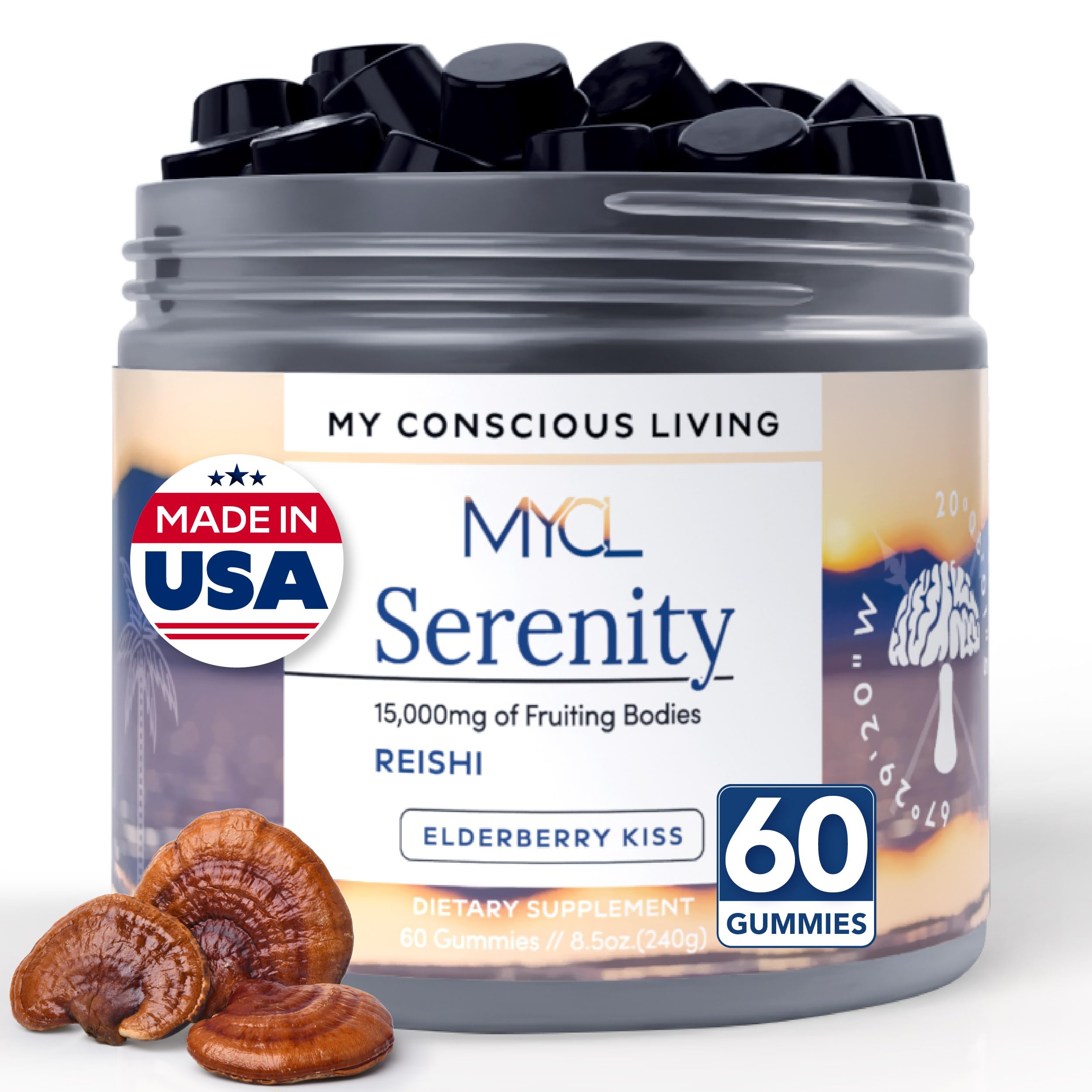 サプリメント kussy Amazon.com: Serenity Reishi Mushroom Gummies for Adults - 500mg
