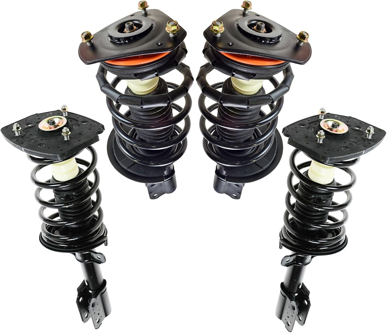 TRQ Front and Rear Strut & Coil Spring Assembly Set Driver & Passenger Sides Compatible with 05-09 Buick LaCrosse 00-13 Chevrolet Impala 00-07 Monte Carlo