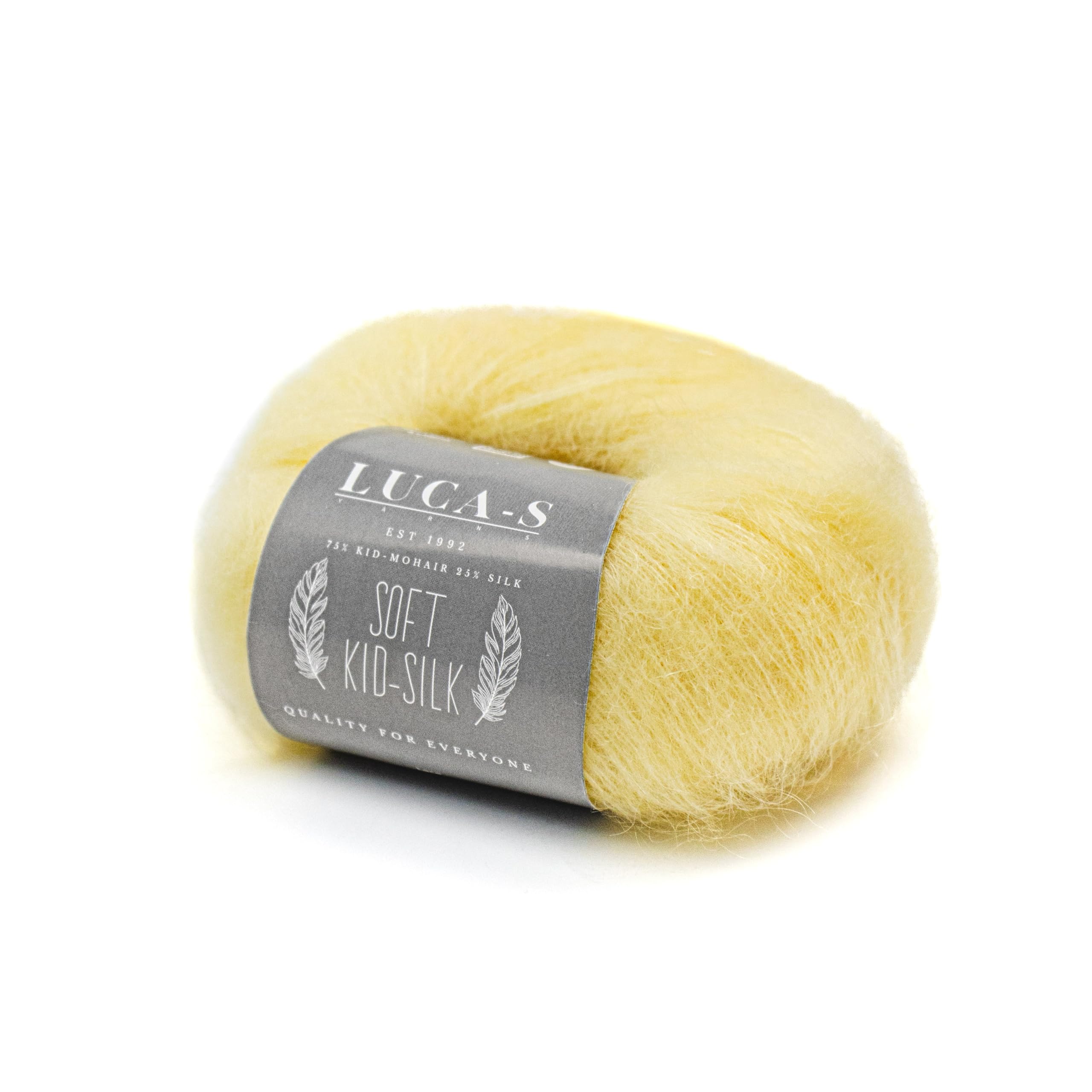Soft Kid Mohair & Silk Yarn for Knitting & Crochet, 75% Mohair 25% Silk, 25g 210m, Lace-Weight Fluffy and Soft Wool for Knitting