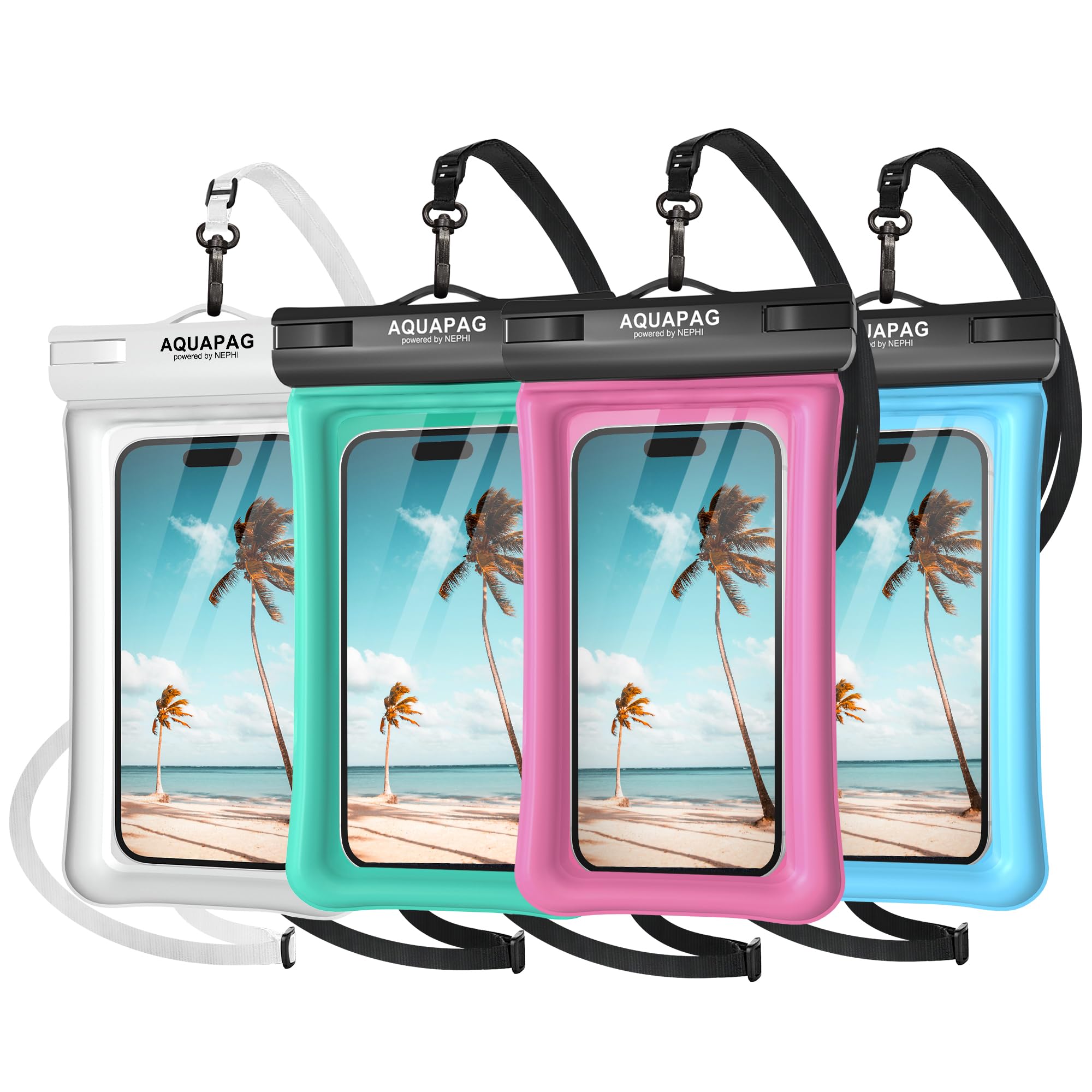 NEPHI IP68 Waterproof Phone Pouch -Up to 8.0"，Adjustable Neck Lanyard Floating Waterproof Phone Case for iPhone,Phone Dry Bags for Vacation Beach Pool