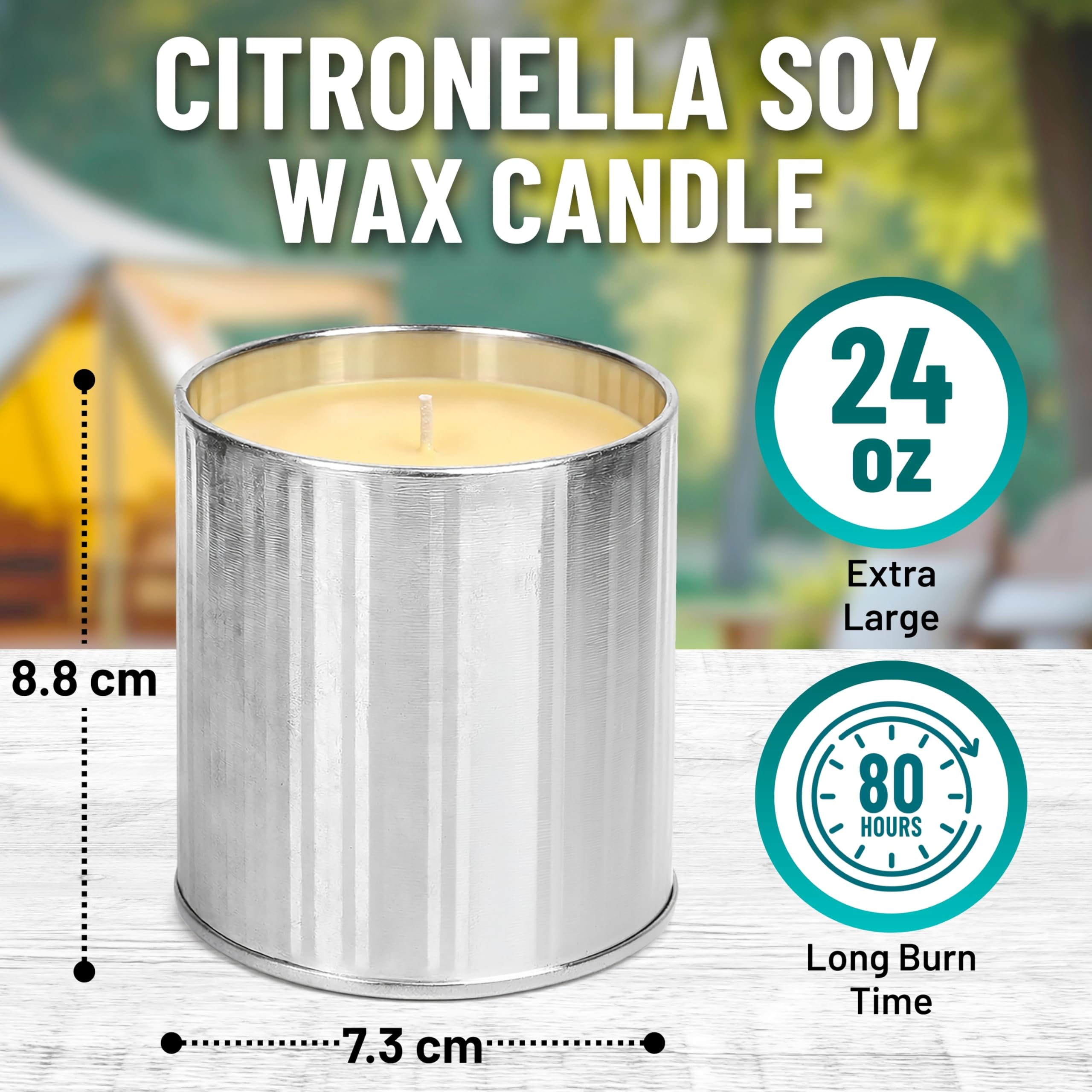 Confezione da 2 candele profumate alla citronella, 680 g, per interni ed esterni, a lunga durata, per patio, campeggio, giardino, decorazione per la casa e regalo