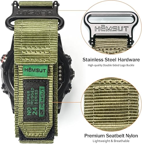 Miniatura 6 de Compatible con la Correa de Reloj Garmin, Correa Deportiva de Nylon Super Resistente con Diseño de Bucle Tejido para