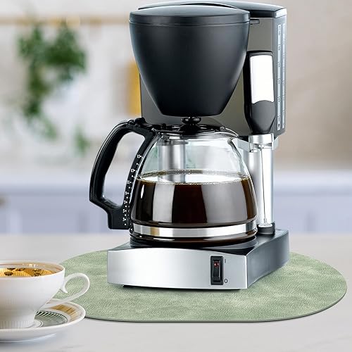 Miniatura 6 de ADRIMER Juego de 6 manteles individuales ovalados resistentes al calor, lavables de 12 x 17 pulgadas, manteles individuales impermeables, manteles