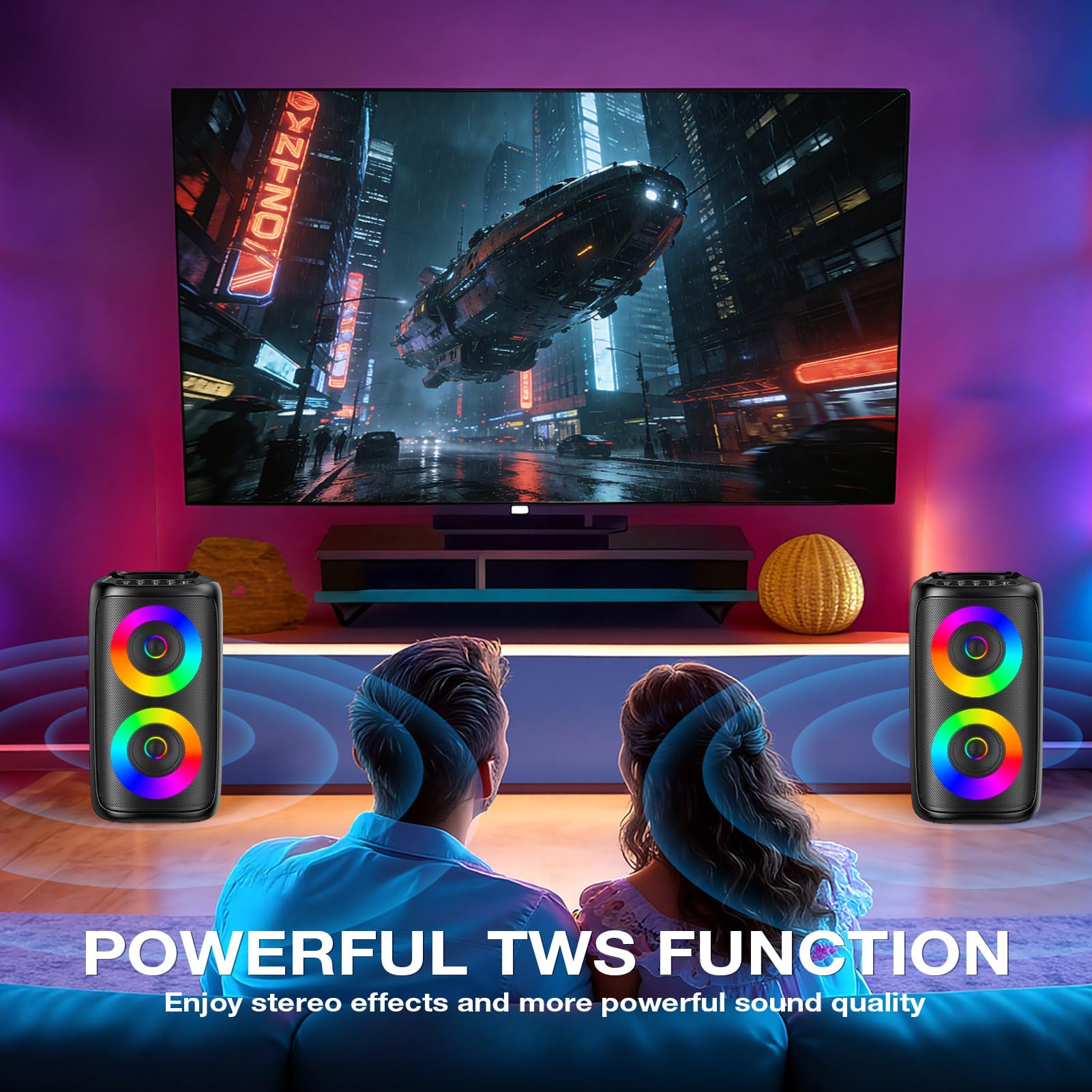 Macchina per karaoke per adulti: altoparlante Bluetooth portatile con 2 microfoni wireless per karaoke con luci a LED, regalo di compleanno per feste in famiglia, sistemi di casa, pacchetti supporto