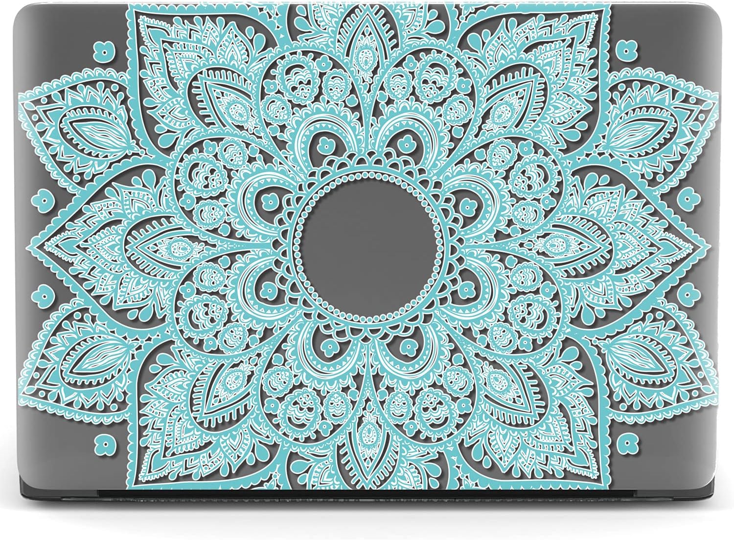 Mertak Hard Case Compatible with MacBook Pro 16 14 Air 15 13 inch M3 M2 M1 Mac 2024 2023 2022 2018 Indian Touch Bar Stylish Ethnic Laptop Boho Protective Print Flowers Blue Plastic Cover Mandala