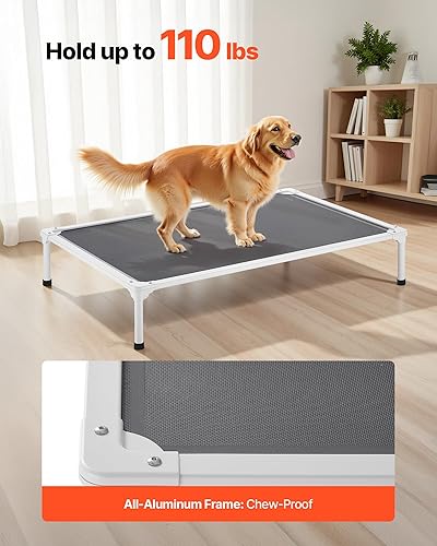Miniatura 3 de VEVOR Cama elevada para perros a prueba de mordidas, cuna elevada portátil para perro con marco de metal de tubo de aluminio y malla de textileno