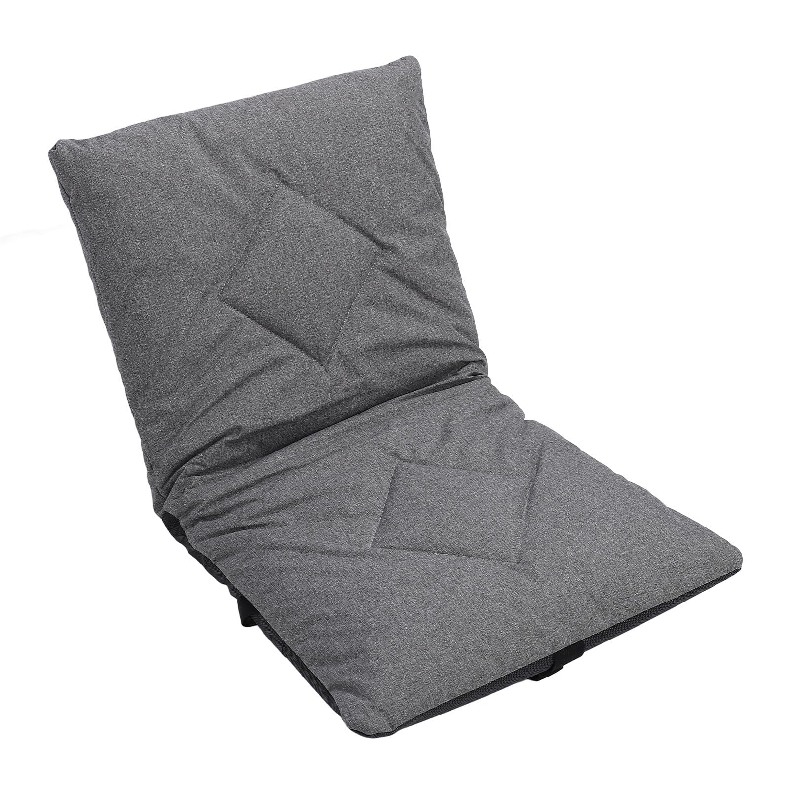Komfortable Tragbare Heckkissen Heckstütze für das Wandern Angeln, Haltbarer Klappstuhlkissen für Picknicks - Grau 44x46cm