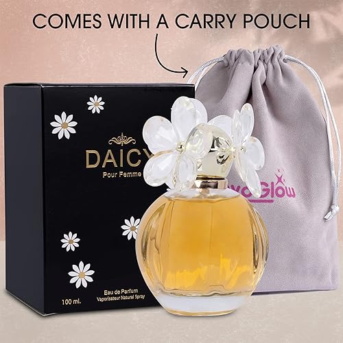 Miniatura 6 de NovoGlow DAICY POUR FEMME - Eau de Parfum en espray para mujer, conjunto diario casual de colonia con bolsa de gamuza de lujo, bayas silvestres