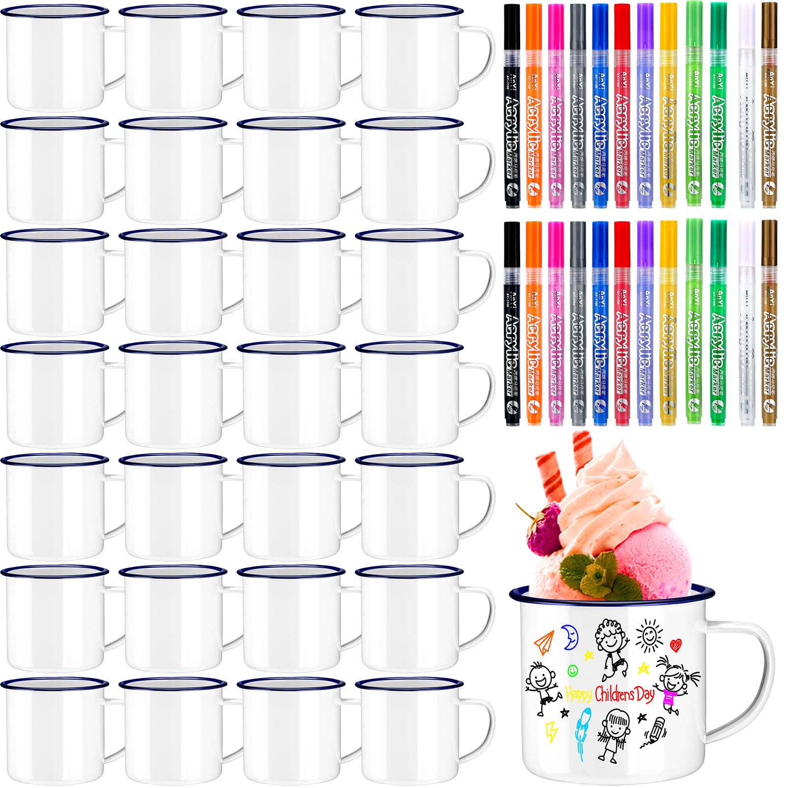 Photo 1 of Hoolerry 54-Piece DIY Coffee Mug Decorating Kit