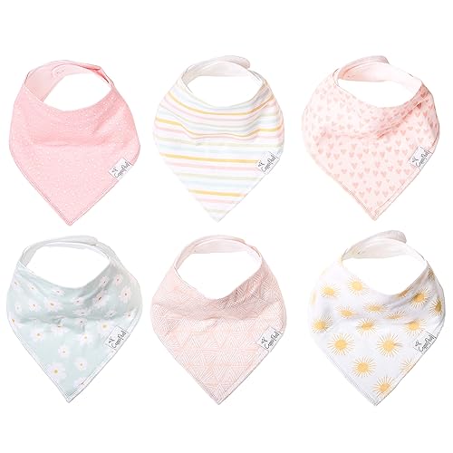 Miniatura 1 de Copper Pearl Baberos tipo bandana para bebé, paquete de 6 baberos de algodón suave para babear y dentición, baberos absorbentes para bebé,