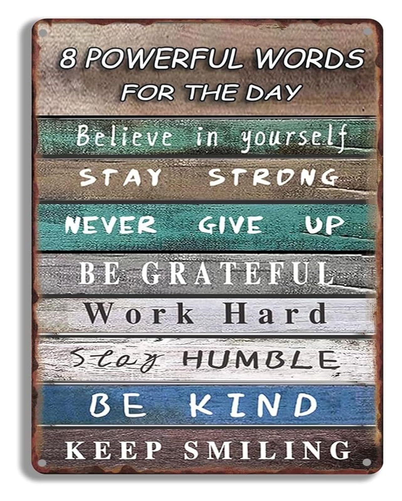 AUOQKQUT Motivational Word Art Metal Tin Sign Inspirational Quote for Wall Decor Home Office Bedroom Living Room 8 X 12 in
