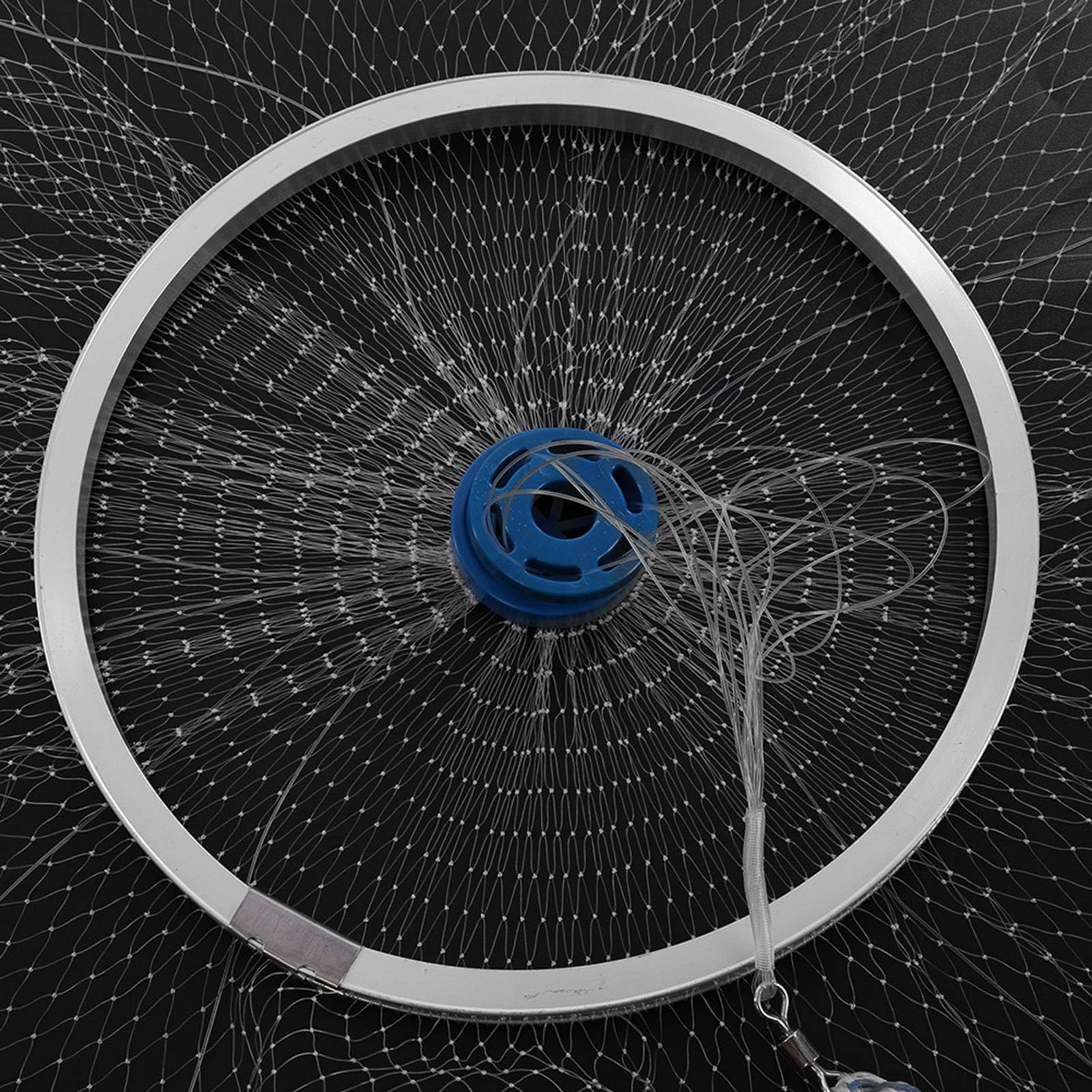 Red de Pesca de Lanzamiento Manual, Malla de 0,5 Dedos, 2,4 M, 3,6 M, 4,8 de Diámetro, Redes para Pescar con Hilo de Mano de 8m, Pesas Galvanizadas, Redes para Pescar, Red de Lanzamiento de