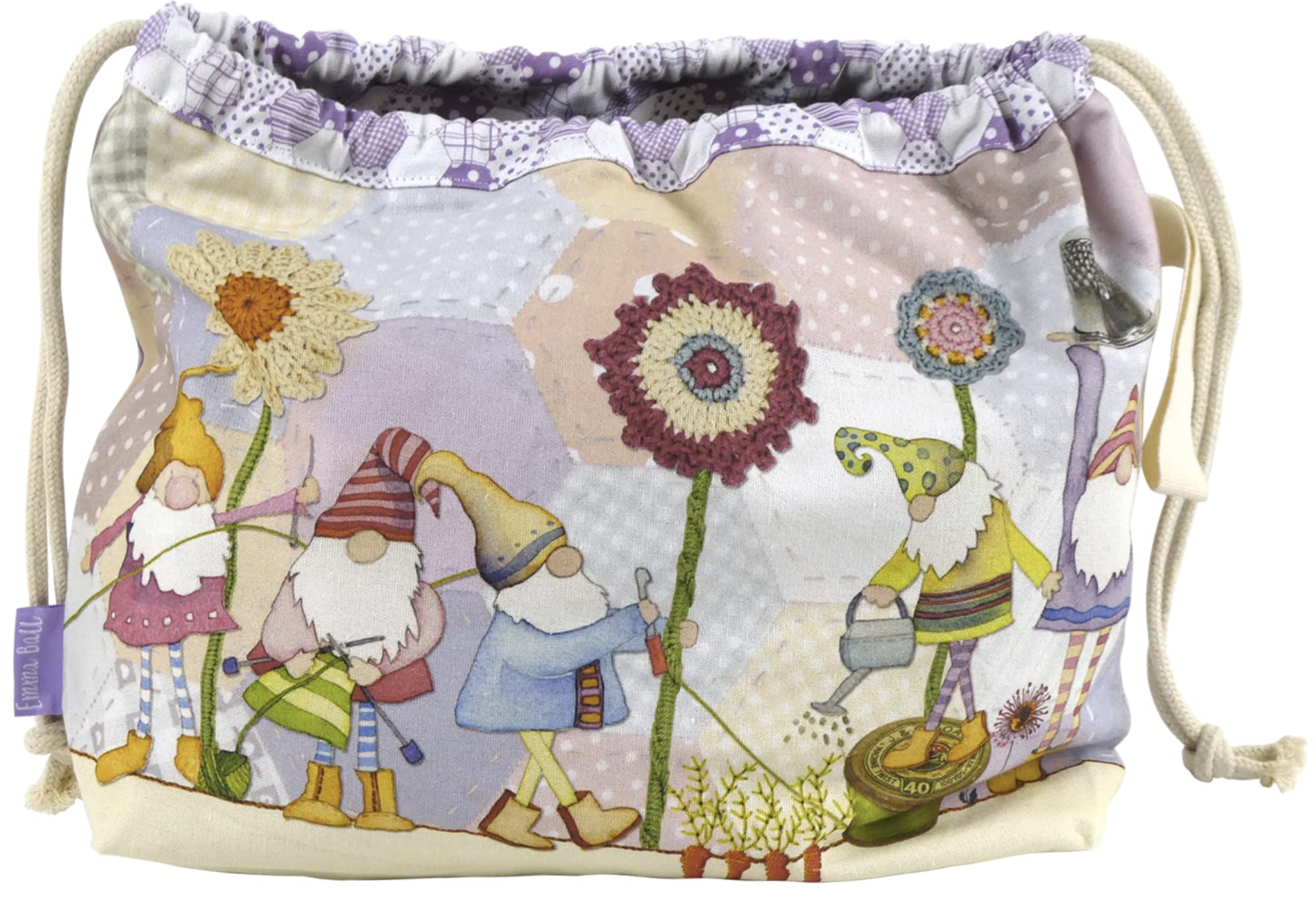 Emma Ball Blue, Green Drawstring Bag - Crafting Gnomes