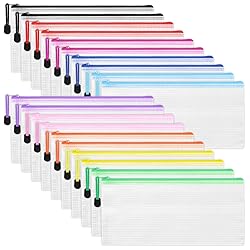 EOOUT Mesh Zipper Pouch 20pcs 9.5x4.5 Inches Small Organizing Bags in 10 Colors for Travel Storage and Office Supplies Storage