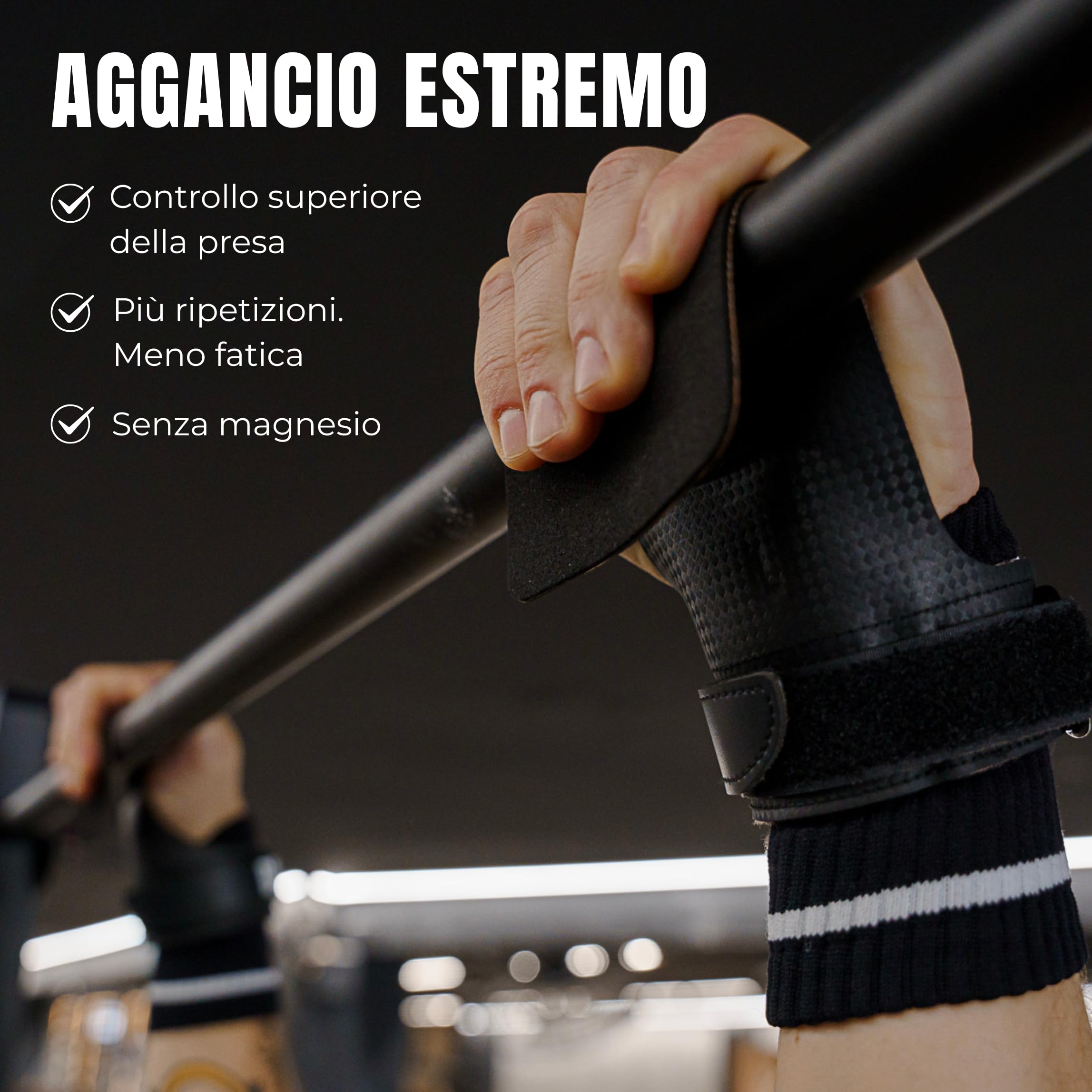 Paracalli Crossfit Forge in Fibra Di Carbonio con Polsiere | Stamina Fitness Paracalli Senza Magnesio | Guanti Crossfit Uomo Donna | Gym Gloves Grips per Cross Training
