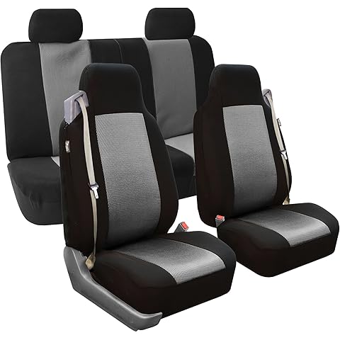 FH Group All Purpose Flat Cloth Car Seat Covers - Universal Fit, Full Set Seat Covers, Washable, Fit Most Car, Truck, SUV, Van - Black