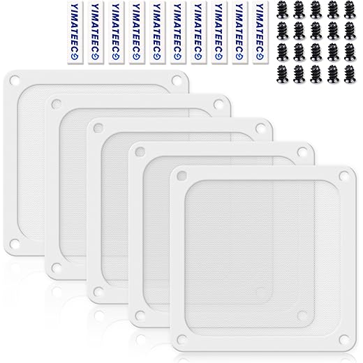 120mm Fan Filter Dustproof Case Cover 5pcs White