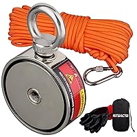 Vista 16 de MUTUACTOR Kit de pesca con imán de doble cara de 800 libras resistente con pivote