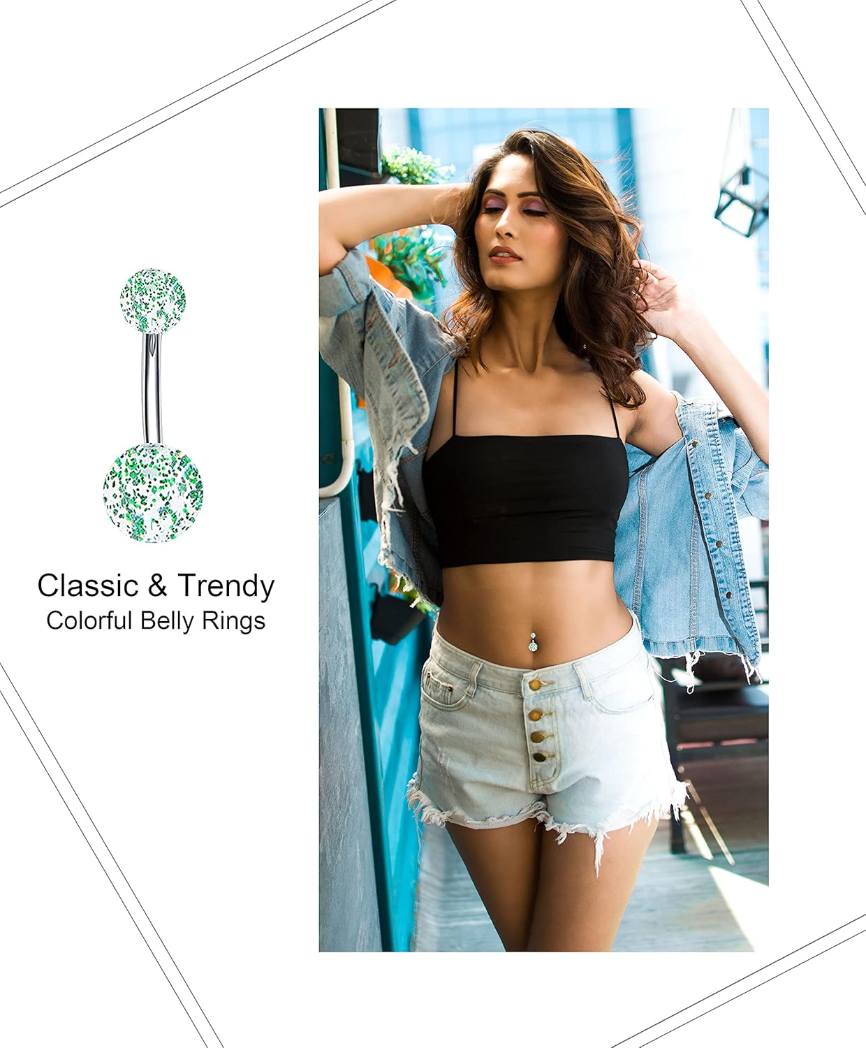 24-50Pcs 14G Stainless Steel Belly Button Rings for Women CZ Screw Navel Bars Body Piercing Jewelry - Image 4