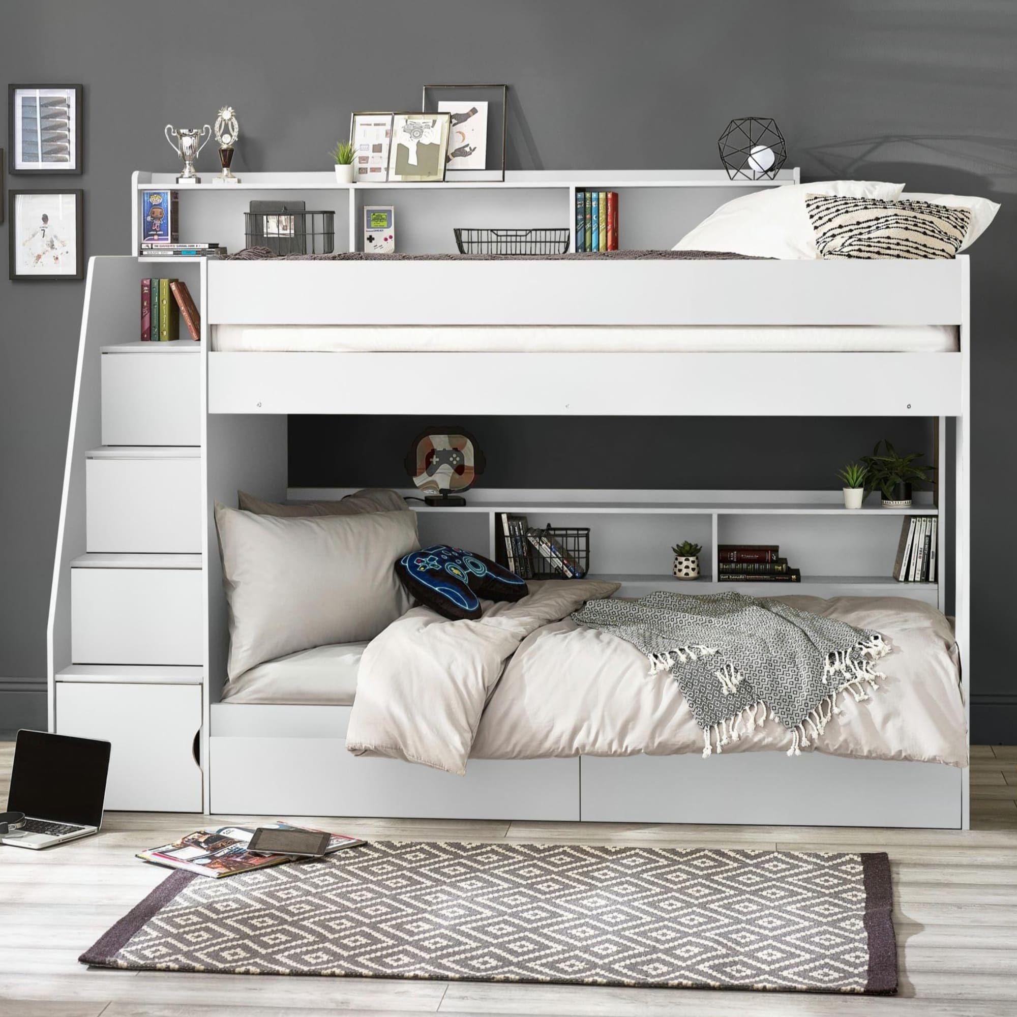 Julian Bowen Camelot Staircase Bunk All White