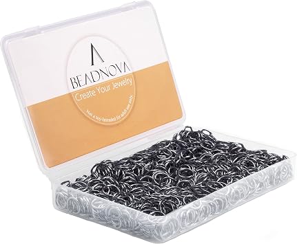 BEADNOVA 6mm Jump Rings Gun Black Jump Rings for Keychains Jewelry Makings for Necklace Repair 300Pcs