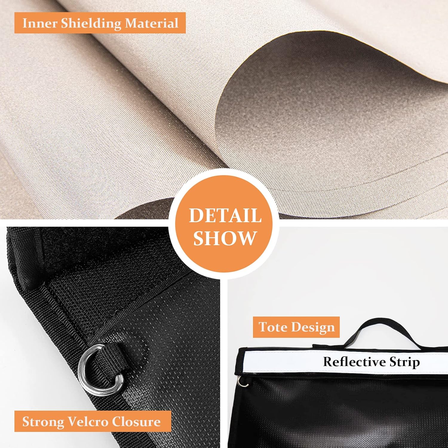 5 Pack Faraday Bags, Extra Large Faraday Bag for Laptops & Tablets & Radio & Car Keys, Faraday Cage with Handle, Fireproof & Water Resistant Faraday Pouch, Faraday Key Fob Protector - Image 7