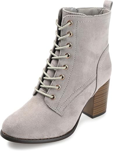 Journee Collection Womens Stacked Heel Lace-up Booties