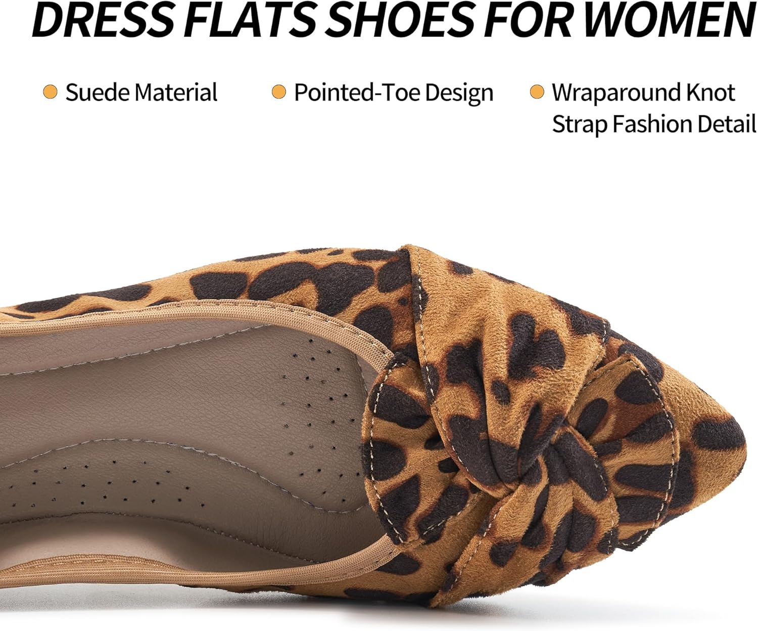 Aomigoct Comfortable Dressy Flats for Women: Cushioned Insole & Lightweight for All-Day Office Comfort - Slip On & Foldable for Working Professional with Bow - Image 5