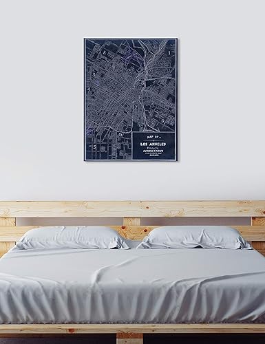 Miniatura 9 de The Oliver Gal Artist Co. Maps - Lienzo decorativo para pared, diseño de Los Ángeles 1899, decoración del hogar, 13 x 16 pulgadas, azul, blanco