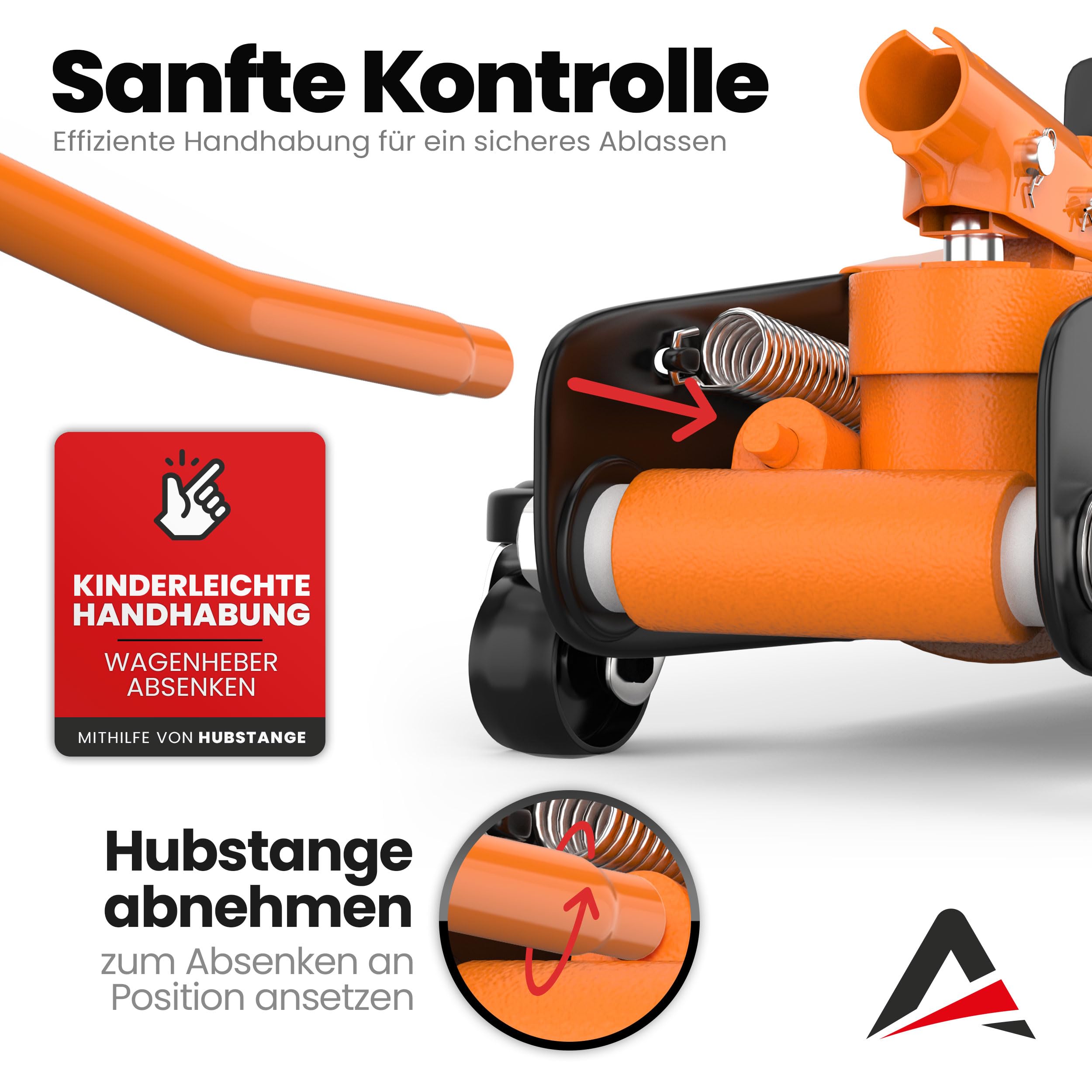 Autokrik, 2,5 ton, extra plat, hydraulische garagekrik met transportkoffer, 3 rubberen pads en adapter, autokrik voor auto's tot 2.500 kg (lichtgrijs