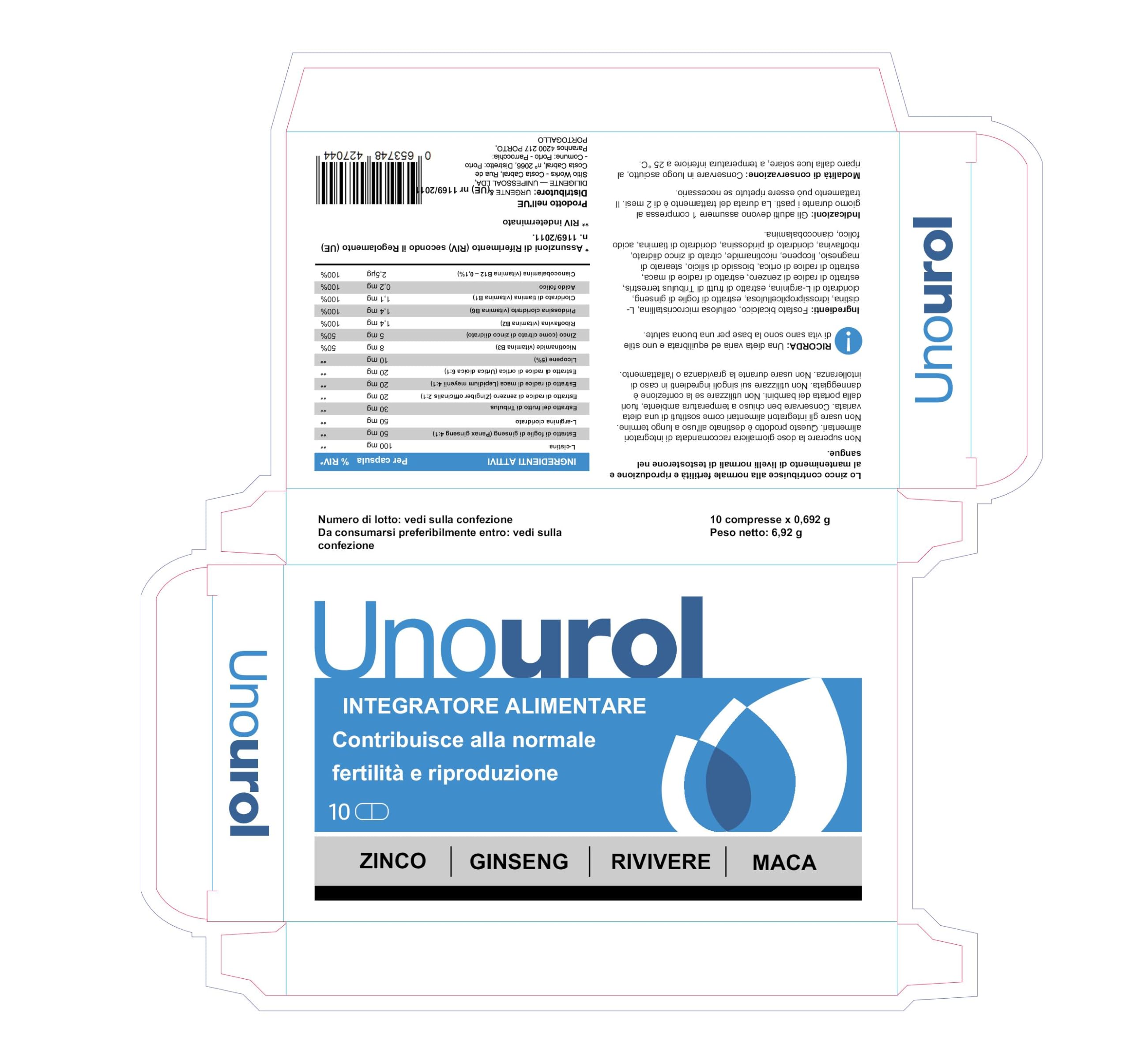 Unourol – Integratore Alimentare per Uomini con Maca, Ginseng e Zenzero | Formula Naturale per l’Uso Quotidiano | 10 Compresse Blu (3)
