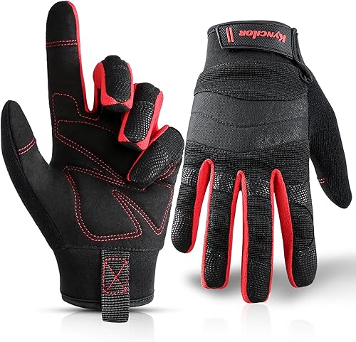 KynciLOR Guantes de trabajo de seguridad para hombre y mujer, pantalla táctil, guantes transpirables para trabajos de madera, trabajo mecánico,