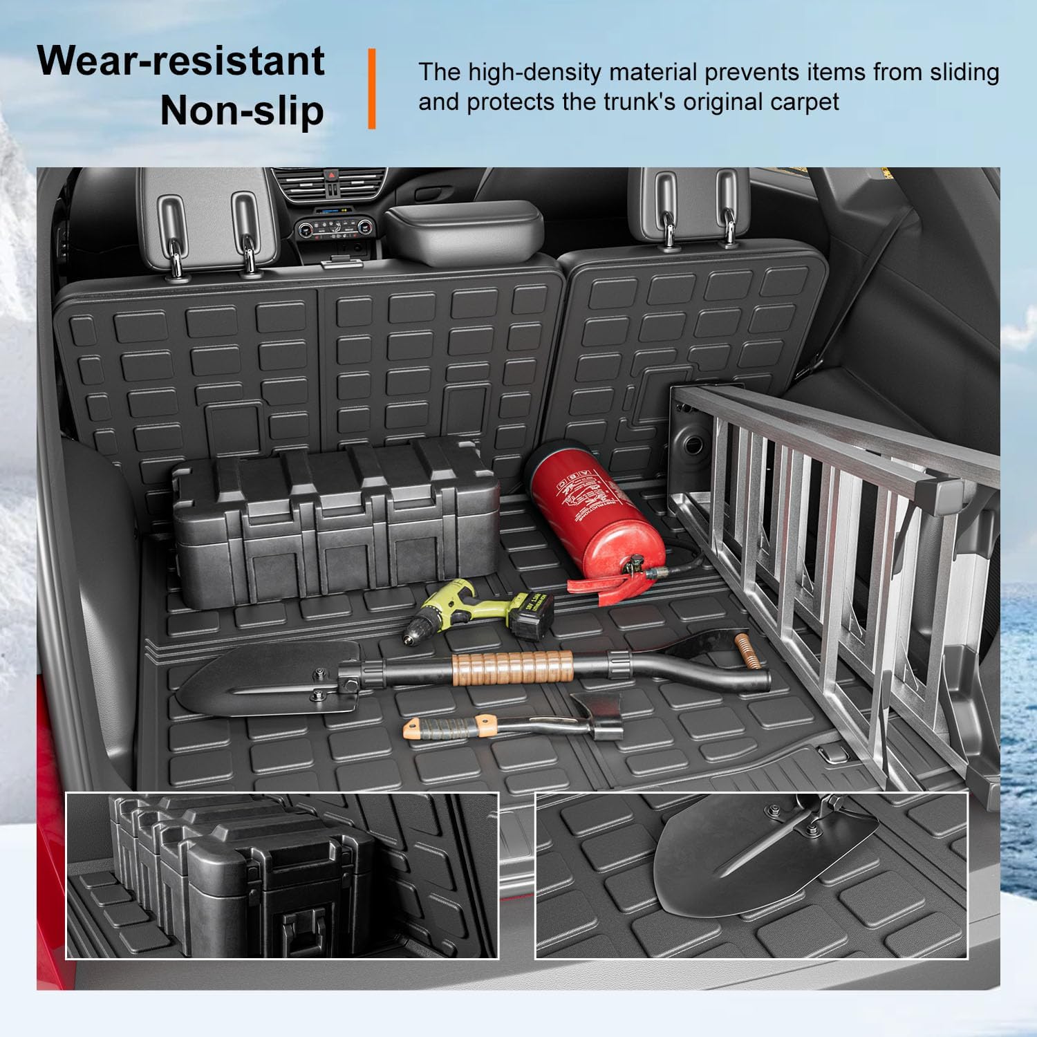 powoq Cargo Liner Compatible with 2020-2026 Ford Escape Trunk Mat All Season Protection TPE Cargo Mat Replacement for 2020 2021 2022 2023 2024 2025 2026 Ford Escape Accessories