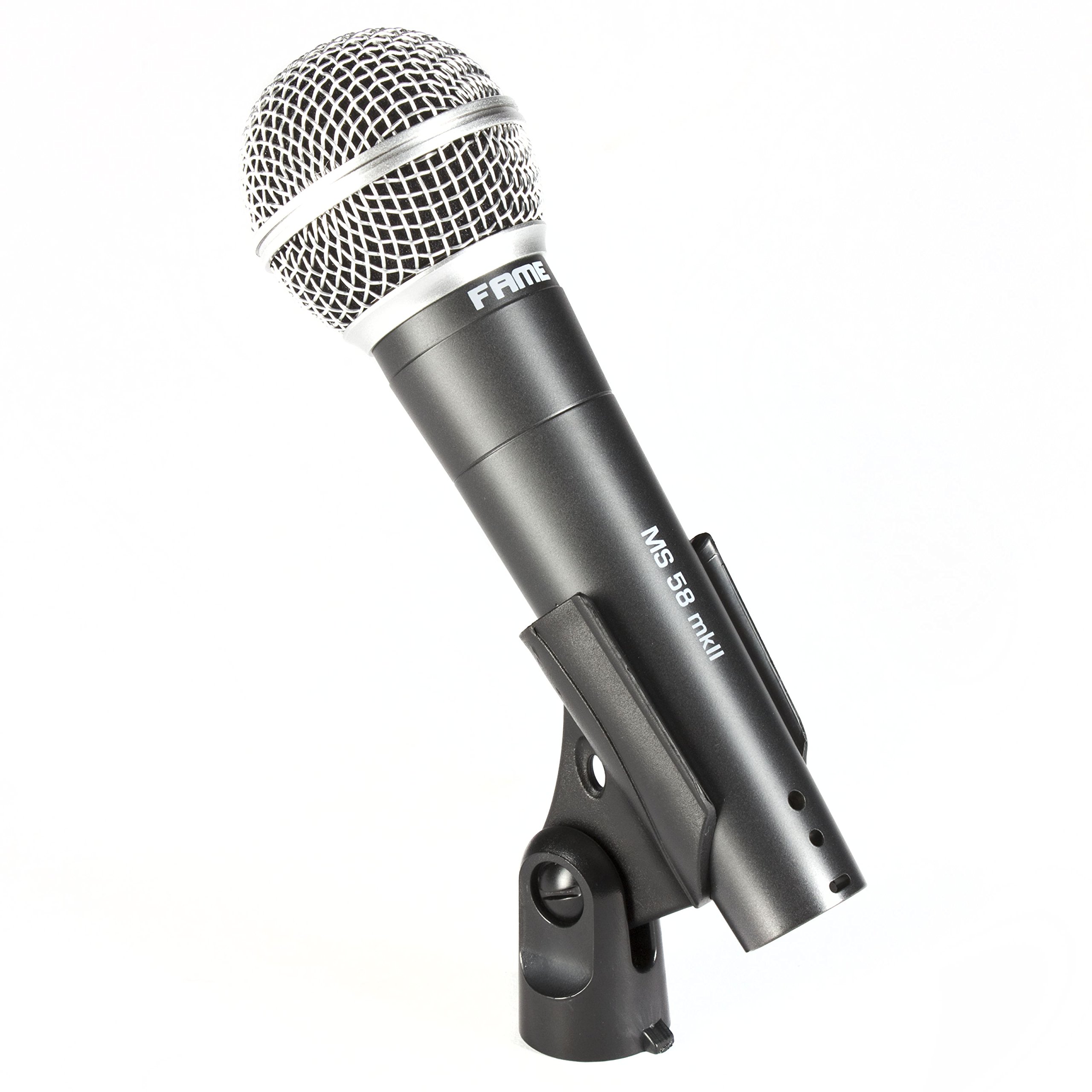 Fame Audio MS 58 MKII Gesangsmikrofon – Dynamisch, Nierencharakteristik, 50Hz-14kHz, Inkl. Klemme
