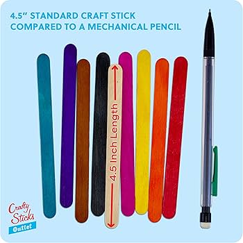 Amazon.com: CraftySticks- 50 Pack 4.5 Inch Green Popsicle Sticks