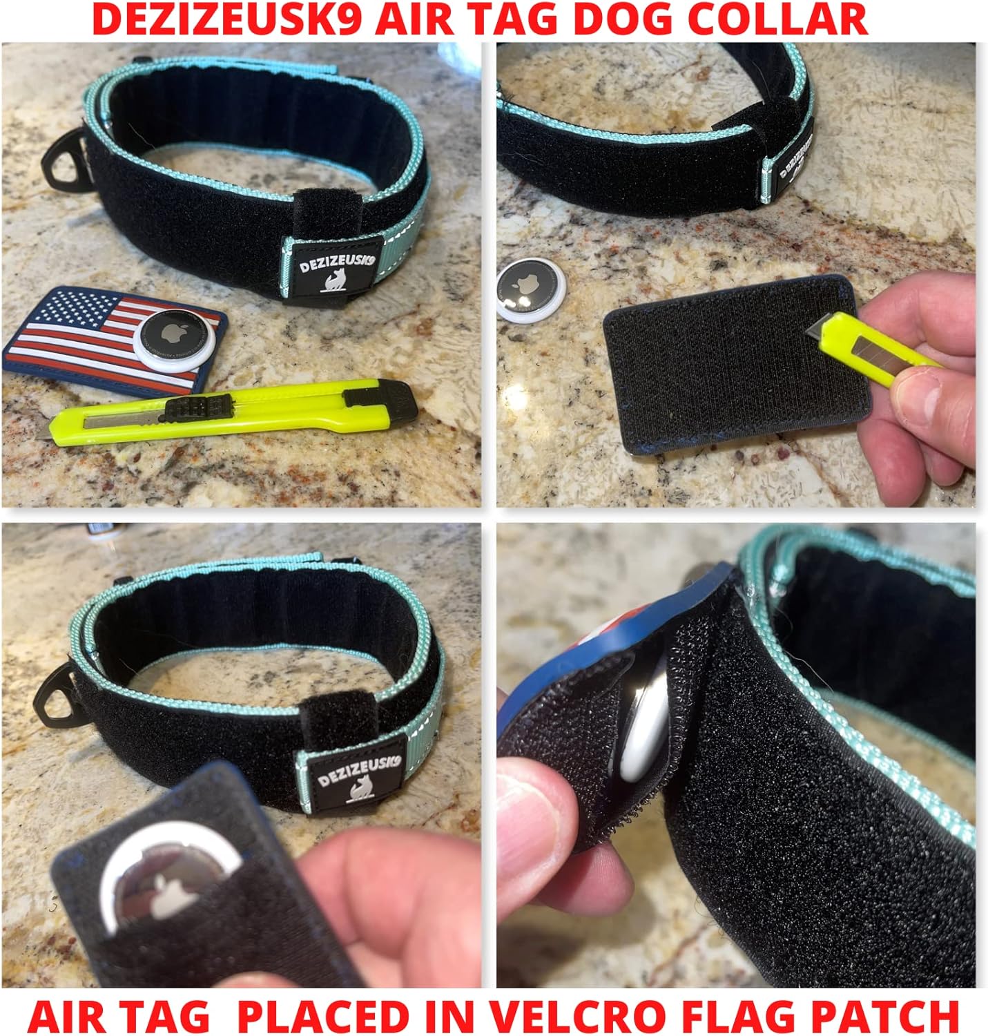 2-Inch Wide Tactical Dog Collar with Control Handle, Adjustable for Medium & Large Dogs, Military Style with Heavy-Duty Metal Buckle, USA Flag Patch & Customizable Name Plate, Training & Everyday Use