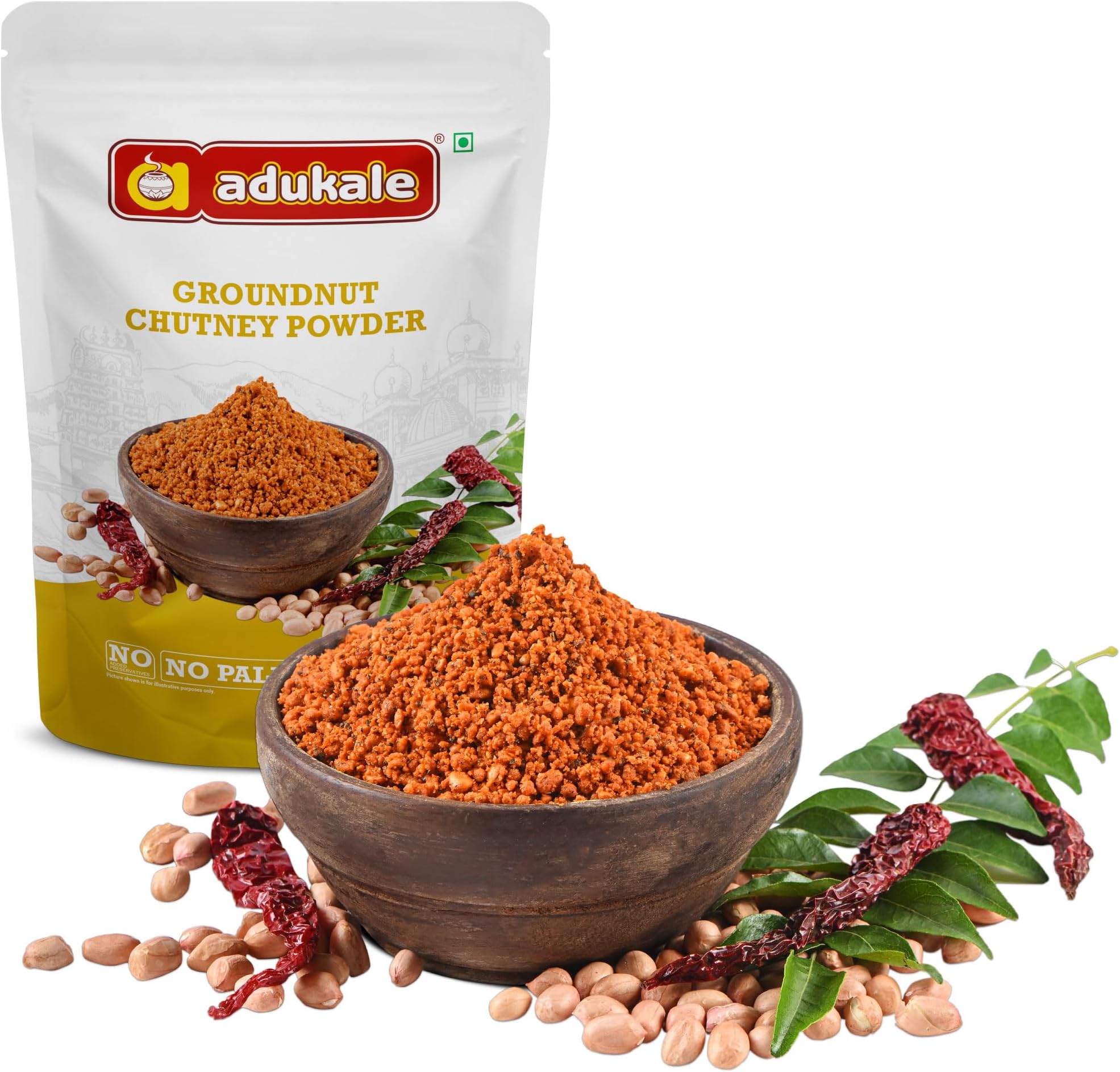 Adukale Groundnut Chutney Powder | Peanut Chutney Pudi for Idli, Dosa & Rice | Authentic Karnataka Recipe | No Palm Oil | 200g
