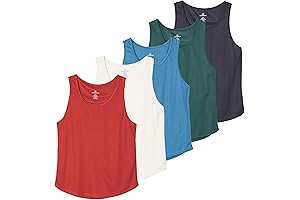5 Pack Men's Mesh Y-Back Muscle Tank Top for Running