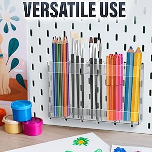 9.5" Large Acrylic Straw Holder for Cabinet Door with Stickers Peel and Stick Straw Holder for Drawer, for Straws, Makeup Brushes, Kitchen Utensils Includes Strong Adhesive Tape for Easy Mounting