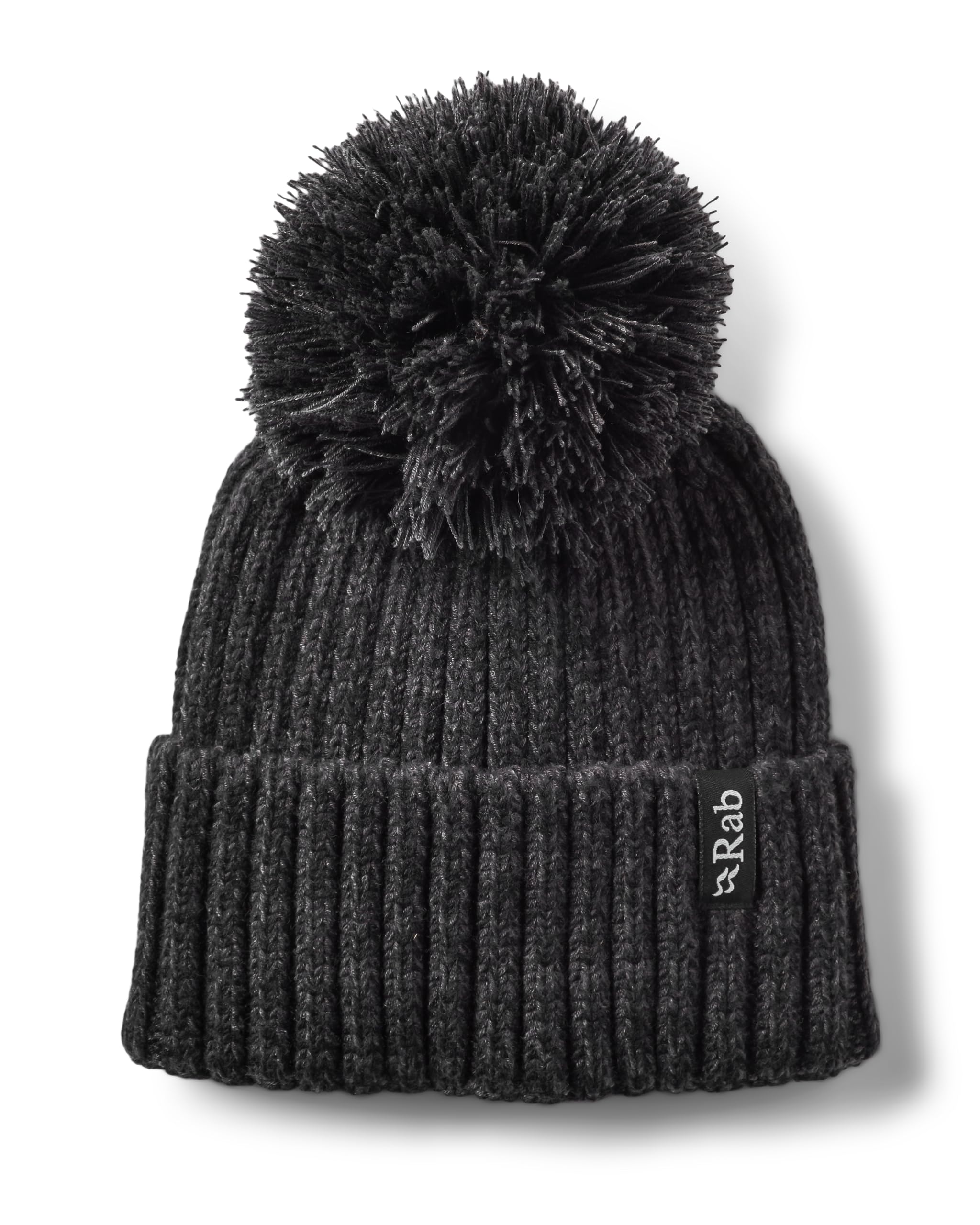 Rab Unisex Black Kharve Bobble Pom Beanie - Warm Skull Cap For Hiking & Skiing - One Size