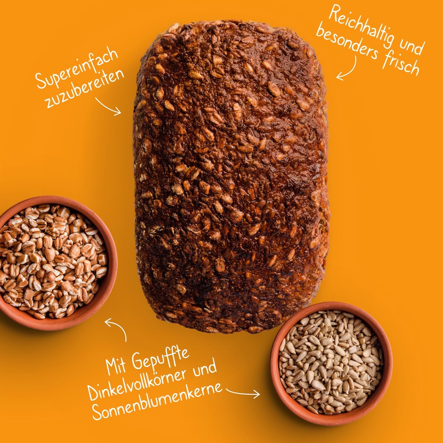 Brotrausch Dinkelvollkornbrot Backmischung (8x 400g) – Urkorn Dinkelbrot - Natürlich, Vegan & Ohne Zusätze – Ballaststoff- und Proteinreiches Vollkornbrot