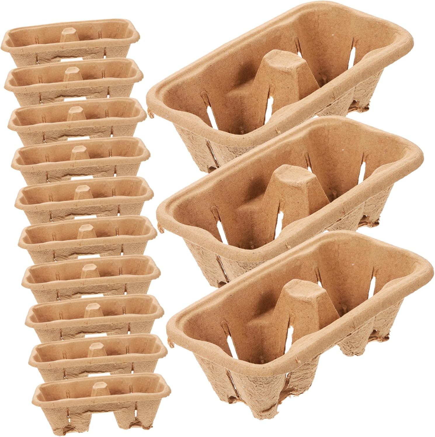 50pcs Coffee Coaster Cup Holders for Kitchen Dual Cup Carrier Beverage Takeout Holder Eco-Friendly Drink Organizers