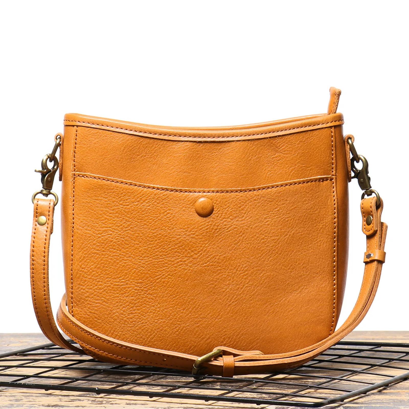 Bolsos Bolso De Cuero Para Mujeres Bolsas Retro De Piel De Vaca-Negro-Talla Única