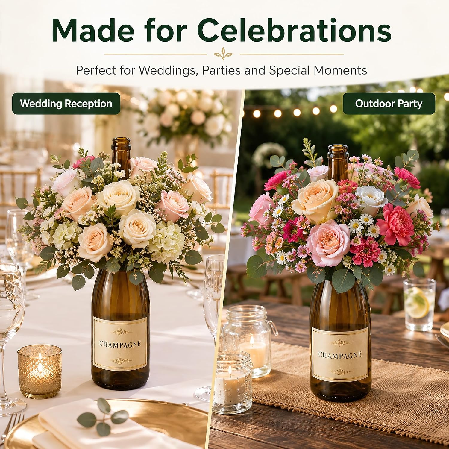 16 Pcs Floral Foam Holder for Wine Bottle for Wedding Party Table Decor