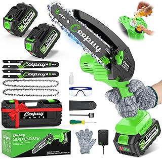 2x5000 mAh, mini serra elétrica portátil de 6 polegadas com bloqueio de segurança e bomba de óleo, serra elétrica de pod...