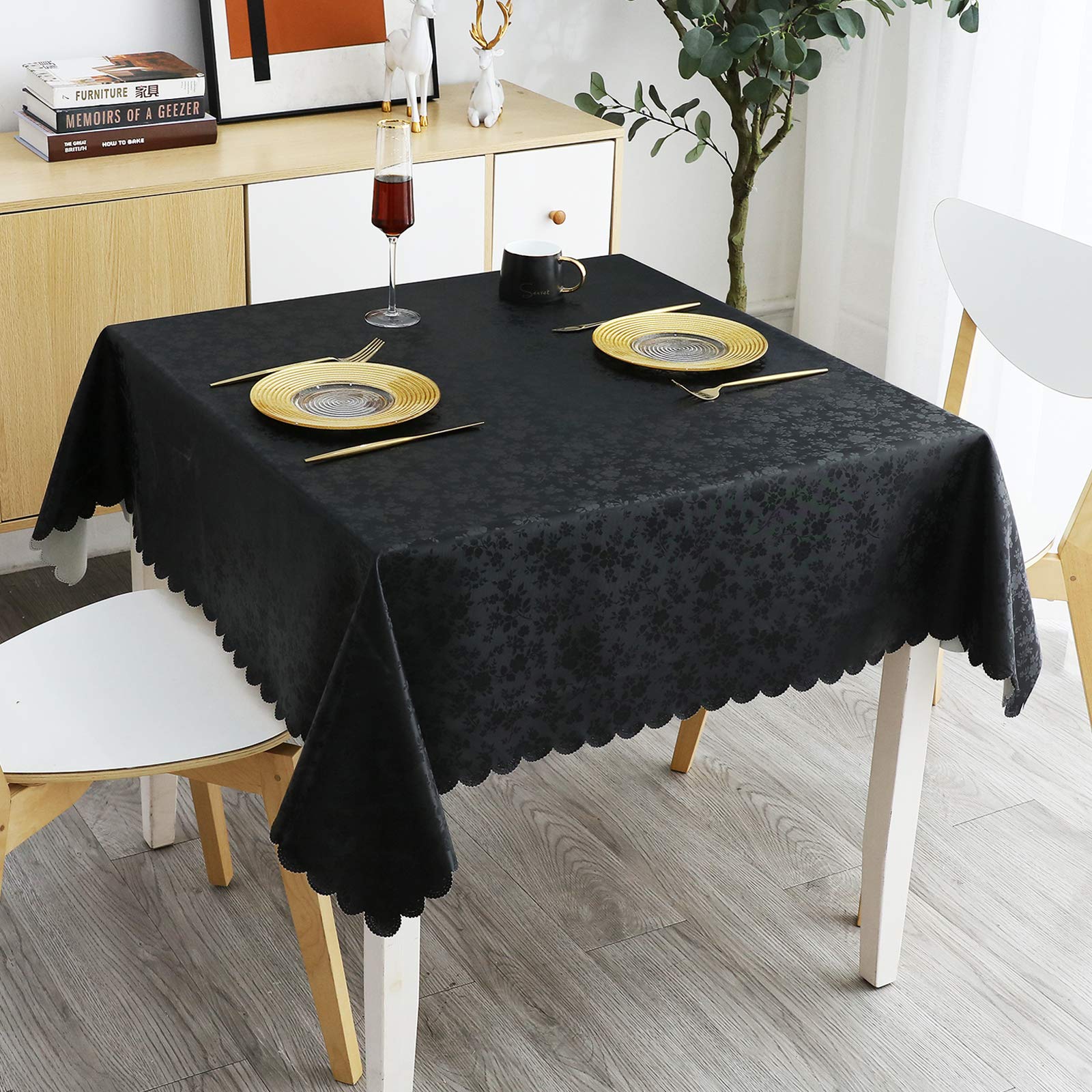 Smiry Square Waterproof Heavy Duty Vinyl Tablecloths, 54 x 54 Inch