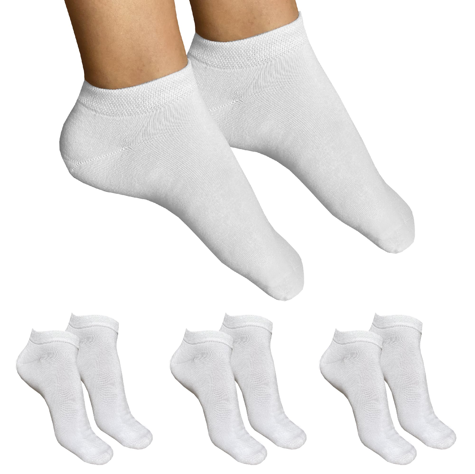 Pinafal 3 pares de Calcetines Tobilleros de Bambú, Suaves y Resistentes. Altamente Transpirables, Antisudor. Calcetines Antirozaduras para Hombres y Mujeres.